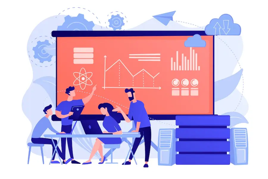 Visuel pour illustrer les phases d'un projet d'intelligence artificielle en entreprise 