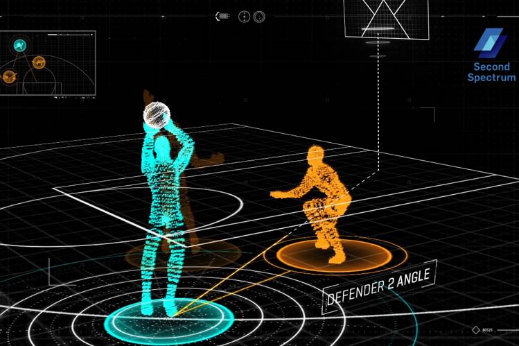 visuel 3d d'une solution IA pour le basket. 